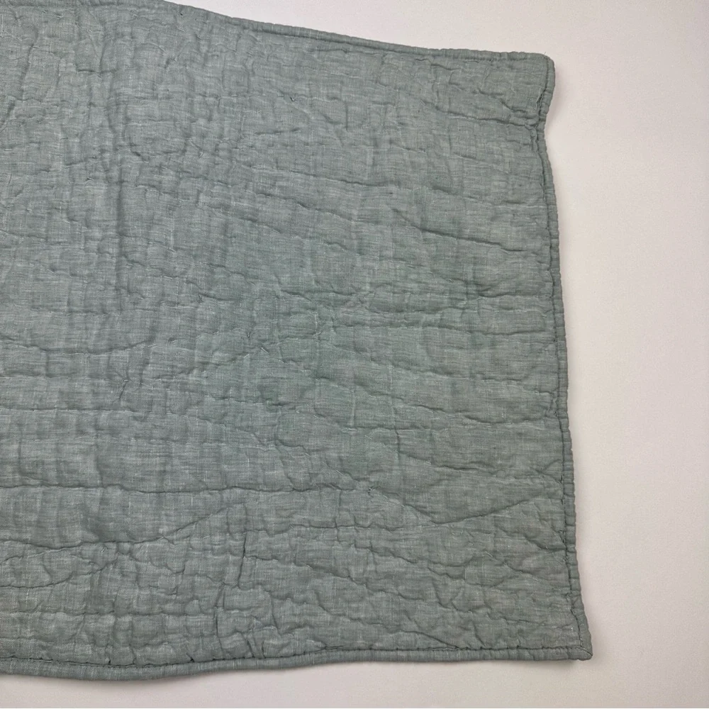 Pottery Barn Belgian Flax Linen Handcrafted Quilted Standard Pillow Sham